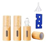 FaSoLa ロールオンボトル アトマイザー ロールオン 香水 容器 木目 遮光瓶 木製 遮光 5ml 10ml 竹 ガラス スポイト 詰め替え 持ち運びやすい 漏れない 3本セット【国内検品済】 (10ml（1個）)