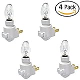 Plug In NightライトモジュールIncludes 4ワット電球、ホワイトプラスチック、Great for Making Your Own装飾ナイトライト、4のパック