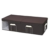 ドウシシャ フタ付収納ボックス8343 クローゼット用 窓つき 幅83×奥行43cm ブラウン 【shimauシリーズ】 SM8343C-BR