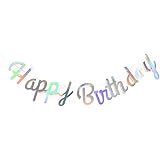 Amazon Co Jp Sunbeauty 誕生日ガーランド ハッピーバースデー Happy Birthday バナー 筆記体 誕生日飾り付け レターバナー シルバー おもちゃ
