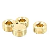 uxcell　六角穴付パイププラグ　コッパートーン　六角コネクタ　9mmx8mmx16mm　4本