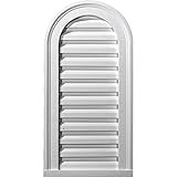 Ekena Millwork GVCA12X24D 12-Inch W x 24-Inch H x 1 7/8-Inch P Cathedral Gable Vent Louver, Decorati