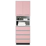 大川家具 ランドリーチェスト サニタリー収納 完成品 幅60cm (ピンク)