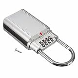 シルバー4桁の組み合わせパスワード安全キーボックスロック南京錠ストレージキーオーガナイザー亜鉛合金