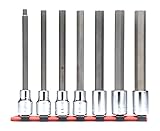 Wright Tool 316 3/8 Drive Hex Bit Socket Set, Long Length (7-Piece) by Wright Tool
