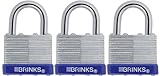 Brinks 162-40301 1-9/16-Inch 40mm Laminated Steel Padlock Keyed Alike, 3-Pack by BRINKS