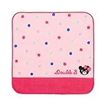 mikihouse Double_B(ミキハウスダブルB)ボーダー＆ドット柄 ミニタオル ---,ピンク