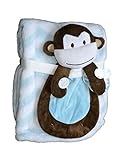 Buddies Cuddly Animal Soft Baby Blankets- Monkey Blue by Ask Collections [並行輸入品]