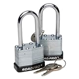 Roadpro rpls-40l / 2 40 mmラミネートスチール南京錠withバンパーガードと2 "シャックル、( 2パック)