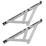 uxcell ウィンドウ摩擦ヒンジ 310 mm 304ステンレス スチール ケースメント トップ サイド シルバー トーン 2本入り