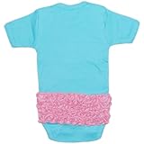 ズーティー ビー・リトル(Zootie B. Little)女の子用アクア&マグノリアピンクスーパーラッフル半袖ボディースーツ 3-6months 3ヶ月-6ヶ月用 60cm-70cm 出産祝いギフト