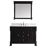 Virtu USA GS-4048-WMSQ-DW 48-Inch Huntshire Single Sink Bathroom Vanity Dark Walnut with Italian Car