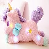 JEWH 発光LEDライト ユニコーン ぬいぐるみ ソフトフラッシング 動物のぬいぐるみ ユニコニオ人形 子供 誕生日ギフト ふわふわピンク