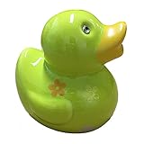 セラミックDuck銀行と花柄デザイングリーン