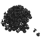 100個7ミリメートルホールプッシュタイププラスチックドアパネルトリムプラスチックリベットブラック