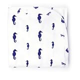 Kate Quinn Organic Receiving Blanket, Onesize (Seahorse) by Kate Quinn Organics [並行輸入品]