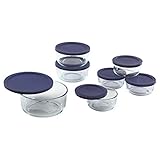 Pyrex 1118988 14-Piece Simply Store with Blue Covers, Clear by Pyrex [並行輸入品]