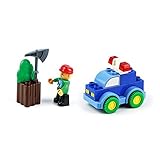 BrickLand Large Brick Building Set, 12PCS. Nifty Forest Police Car Toy Set Blue | Item no. 102 [並行輸入