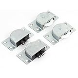 uxcell スライドドア・ローラ　ホワイト　プラスチック　キャビネット　25mmローラ径　2ペア