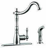 Design House 523225 Oakmont Kitchen Faucet with Sprayer with Single Handle, Satin Nickel Finish [並行輸