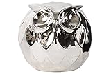 Urban Trends Collection 46864 Ceramic Spherical Owl Figurine - Large, Polished Chrome Silver