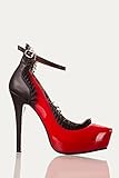 Banned Apparel - Red Billy Jean Cheetah Design Platform Shoes 4 / Red