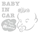 Sticker Shop Haru BABY IN CAR ステッカー アメリカンなベビー シルバー 15cm