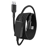 【充電しながら遊ぶ】リンクケーブル Quest 3s/3/2/1/Pro/Pico4アクセサリと互換性があり USB-A 3.0 & Type C ケーブル ゲームPC/Steam VR用【個別充電ポート付き 5Gbps高速データ転送 60W高速充電 高耐久ナイロン素材】柔軟性に優れ折り曲げや引張に強い （5M）