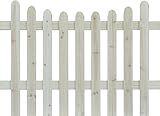 天然木製 ボーダーフェンス (ピケット U型) 1枚 幅120cm×高さ87cm ウォッシュホワイト JSBF-PU1200WHT