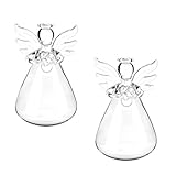SunniMix 天使型　DIY ボルト　吊り掛け　ガラス製　壁掛け式　ホーム　インテリア　透明　花瓶　水耕栽培　2個入り　