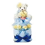 ハッピーベビー おむつケーキ2段 ブルー