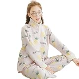 授乳パジャマ　レディース　長袖　マタニティ　授乳口付き　前開き　ルームウェア　ポケット　襟付き　可愛い　春秋冬用　上下セット　オシャレ　部屋着　ロング丈　ウエスト調節　妊婦用　寝巻き　厚手　ナイトウェ