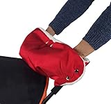 NaiFei ベビーカー暖かい手袋、防風豪華なベビーカー霜ガードカバーに加え、厚いビロードの手袋 2色 (レッド)