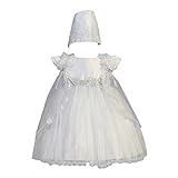 Lito Baby GirlsホワイトSparkledチュールケープBonnet洗礼式ドレス0 – 24 m カラー: ホワイト