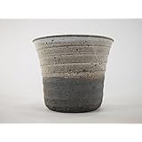 盆栽妙 信楽焼 盆栽鉢 4号 白釉掛分ソリ深 鉢幅11cm×高さ9cm 陶器製 植え替えキット付き 30727A1377