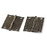 uxcell アンティークヒンジ ブロンズトーン メタル キャビネットの引き出し スペアパーツ
