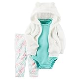 カーターズ（Carter's）女の子用スノーホワイトふかふか3D立体耳フード付きジャケットx雪の結晶コーデパンツ上下3点セット (9months(67-72cm)) [並行輸入品]