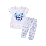 子供服 Tシャツ 半袖 Tシャツ＆パンツ 上下セット 花飾り プリント ズボン女の子 可愛い 春夏 ベビー