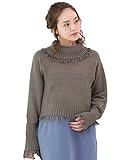 Sweet Mommy マタニティウェア 授乳服 トップス ふっくらニット オーガニックコットン100％ ショート丈 フリンジ タートルネック 赤ちゃんの肌にも安心 大きいサイズ 授乳 セーター トッ