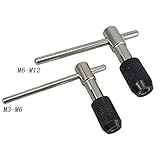 agile-shop t-handleタップレンチm3-m6 1 / 8 " - 1 / 4 " and m6-m12 1 / 4 " – 7 / 16 "調整可能なハンドタップツール