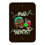 Mad Scientist with Beakers BrainホームビジネスオフィスSign 6" x 9" SIGN.WOOD.9X6.Z000736_8