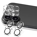 AUNEOS 対応 Phone16/Phone16Plus カメラフィルム 保護カバー【透明2枚入+黒縁２枚入】対応 16 / 16 プラス レンズフィルム 全面保護 2眼レンズ保護 硬度9H 高透過率 自動吸着 貼り付け簡単 露出オーバー防止 カメラレンズプロテクター