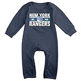 ファッション ボーイとガール アイスホッケー チーム ニューヨーク レンジャース 半袖ロンパース 100%綿 Navy Size 18 Months