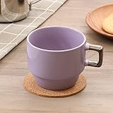 不二貿易 マグカップ 幅9.2~12×奥行9.2×7.8cm パープル 330ml スタッキング可能 電子レンジ・食洗器対応 アリビオ 77478