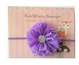 2.5 Chiffon Frayed Ballerina Flower baby PoshNPretty headband - Lavender by PoshNPretty