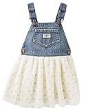 オシュコシュ　OshKosh　ハート　ドット　チュチュ　ジャンパースカート　オーバーオール　デニム　女の子　ジーパン ワンピース (4Ｔ, アイボリー/ハートドット) [並行輸入品]