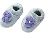 ルームソックス 暖かソックス 靴下 ブーティ ルームシューズ 部屋履き 練習シューズ 防寒ソックス 日本製 出産祝い ギフト (ブルー花柄)