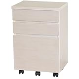 ライフスタイリングショップ サイドチェスト キャスター付 幅40×奥行29.5 タモ オフホワイト LS-524OWH