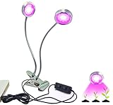 植物育成LEDライト 植物育成用 USB給電 省エネ フレキシブルアーム クリップ 低消費電力省エネ 水槽照明 観葉植物 園芸 Nobita NLH (12W ダブルヘッド ラウンド シルバー)