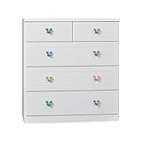 アルファタカバ ディズニー家具シリーズ セレクトミッキー 80cm幅4段ホワイト 取っ手北欧